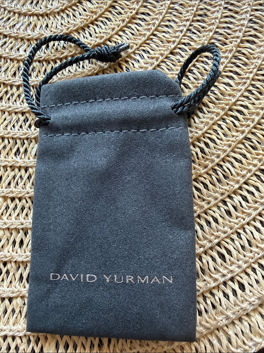 David Yurman Black Suede Drawstring Jewelry Pouch